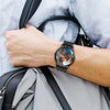 Men's Engraved Black Alloy Bracelet Photo Watch 38mm-3