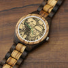 Men's Engraved Wooden Photo Watch Wooden Strap 45mm-5