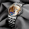 Men's Engraved Photo Watch With Luminous Pointer Black Alloy Bracelet 38mm-2