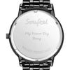 Men's Engraved Photo Watch With Luminous Pointer Black Alloy Bracelet 38mm-4