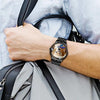 Men's Engraved Photo Watch With Luminous Pointer Black Alloy Bracelet 38mm-5