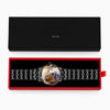 Men's Engraved Photo Watch With Luminous Pointer Black Alloy Bracelet 38mm-6