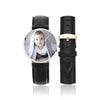 Father's Day Gift - Personalized Engraved Watch, Photo Watch With Black Leather Strap 40mm-1