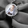 Father's Day Gift - Personalized Engraved Watch, Photo Watch With Black Leather Strap 40mm-2