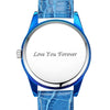 Personalized Photo Watch Engraved Watch With Red Or Blue Leather Strap Men's-Gift For Boyfriend-1