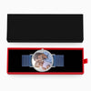 Father's Gift - Personalized Engraved Watch, Custom Your Own Photo Watch with Red Strap-3
