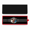 Men's Engraved Black Alloy Bracelet Photo Watch 38mm-5