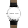Men's Engraved Photo Watch 43mm Black Leather Strap- Sketch-1