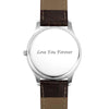 Men's Engraved Photo Watch 43mm Brown Leather Strap- Sketch-1