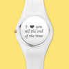 Waterproof Silicone Unisex Engraved Photo Watch 41mm Blue And White Bands-Sketch-1
