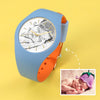 Waterproof Silicone Engraved Photo Watch 41mm Orange And Blue Bands for men women kids-Sketch