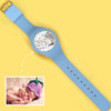 Waterproof Silicone Engraved Photo Watch 41mm Orange And Blue Bands for men women kids-Sketch-2