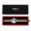 Women's Engraved Rose Gold Alloy Bracelet Photo Watch 36mm-8