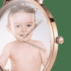 Women's Engraved Rose Goldtone Photo Watch Pink Leather Strap 36mm-1