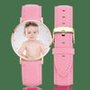 Women's Engraved Rose Goldtone Photo Watch Pink Leather Strap 36mm-3