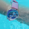 Women's Engraved Rose Goldtone Photo Watch Pink Leather Strap 36mm-7