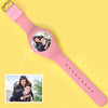 Waterproof Silicone Unisex Engraved Photo Watch 41mm Pink And Blue Bands-3