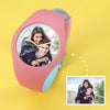 Waterproof Silicone Unisex Engraved Photo Watch 41mm Pink And Blue Bands-4