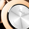 Women's Engraved Rose Goldtone Photo Watch Red Leather Strap 36mm-2