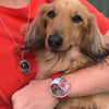 Women's Engraved Rose Goldtone Photo Watch Red Leather Strap 36mm-7