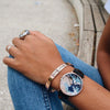 Women's Engraved Photo Watch Black Leather Strap 36mm-7