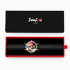 Women's Engraved Photo Watch Black Leather Strap 36mm-9