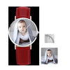 Women's Engraved Photo Watch Red Leather Strap 36mm