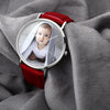 Women's Engraved Photo Watch Red Leather Strap 36mm-6