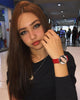 Women's Engraved Photo Watch Red Leather Strap 36mm-7