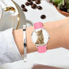 Women's Engraved Photo Watch Pink Leather Strap 36mm-5