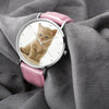 Women's Engraved Photo Watch Pink Leather Strap 36mm-8