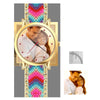 Women's Gold Photo Watch Braided Color Rope Strap 40mm