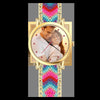 Women's Gold Photo Watch Braided Color Rope Strap 40mm-1