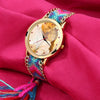 Women's Gold Photo Watch Braided Color Rope Strap 40mm-2