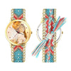 Women's Gold Photo Watch Braided Color Rope Strap 40mm-3
