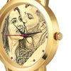 Women's Gold Photo Engraved Watch Braided Color Rope Strap 40mm-2