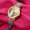 Women's Gold Photo Engraved Watch Braided Color Rope Strap 40mm-1