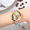 Women's Gold Photo Engraved Watch Braided Color Rope Strap 40mm-5