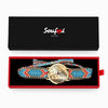 Women's Gold Photo Engraved Watch Braided Color Rope Strap 40mm-6