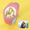 Waterproof Silicone Unisex Engraved Photo Watch 41mm Pink And Blue Bands-Golden