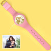 Waterproof Silicone Unisex Engraved Photo Watch 41mm Pink And Blue Bands-Golden-2