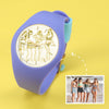 Women's Silicone Engraved Photo Apple Watch 41mm Purple Bands-Golden