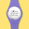 Women's Silicone Engraved Photo Apple Watch 41mm Purple Bands-Golden-1