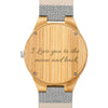 Women's Engraved Bamboo Photo Watch Grey Leather Strap 40mm-2