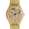 Women's Engraved Bamboo Photo Watch Wooden Leather Strap 40mm-2