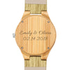 Women's Engraved Bamboo Photo Watch Wooden Leather Strap 40mm-3