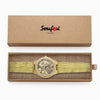 Women's Engraved Bamboo Photo Watch Wooden Leather Strap 40mm-6
