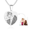 Women's Heart Photo Engraved Tag Necklace With Engraving Stainless Steel (Black And White)-1