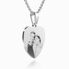 Women's Heart Photo Engraved Tag Necklace With Engraving Stainless Steel (Black And White)-5