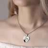 Women's Heart Photo Engraved Tag Necklace With Engraving Stainless Steel (Black And White)-6